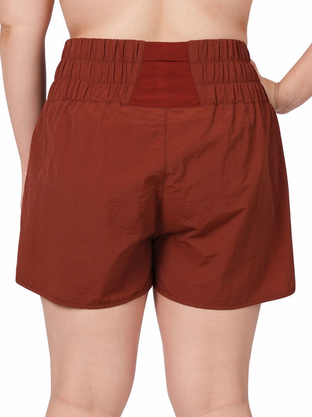 Zenana Windbreaker Athletic Shorts Plus Size 1X Smocked Waist Nylon NWOT Granola